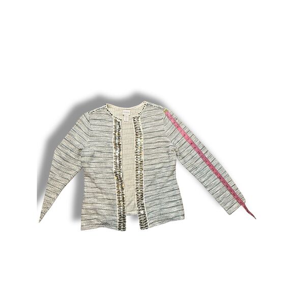 Chico's Embellished Open Front Textured Knit Sweater Size 0 Women’s Small - Picture 7 of 9